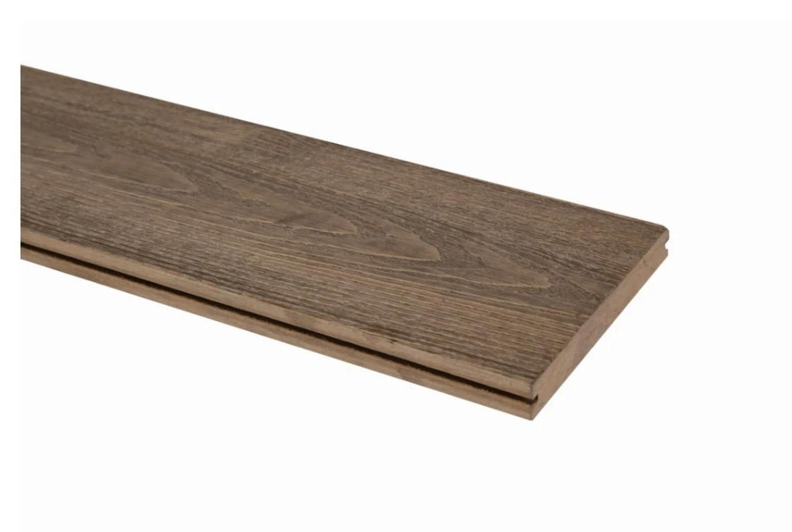 CarpGarant Vlonderplank Composiet Vintage Massief Noot Bruin 1.9 x 13.5 cm - Lengte 400 cm - Afbeelding 1
